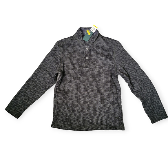 G.H Bass &Co Madawaska Fleece Forest Knight Chevron Green 1/4 Pullover Men Sz S - Picture 3 of 11